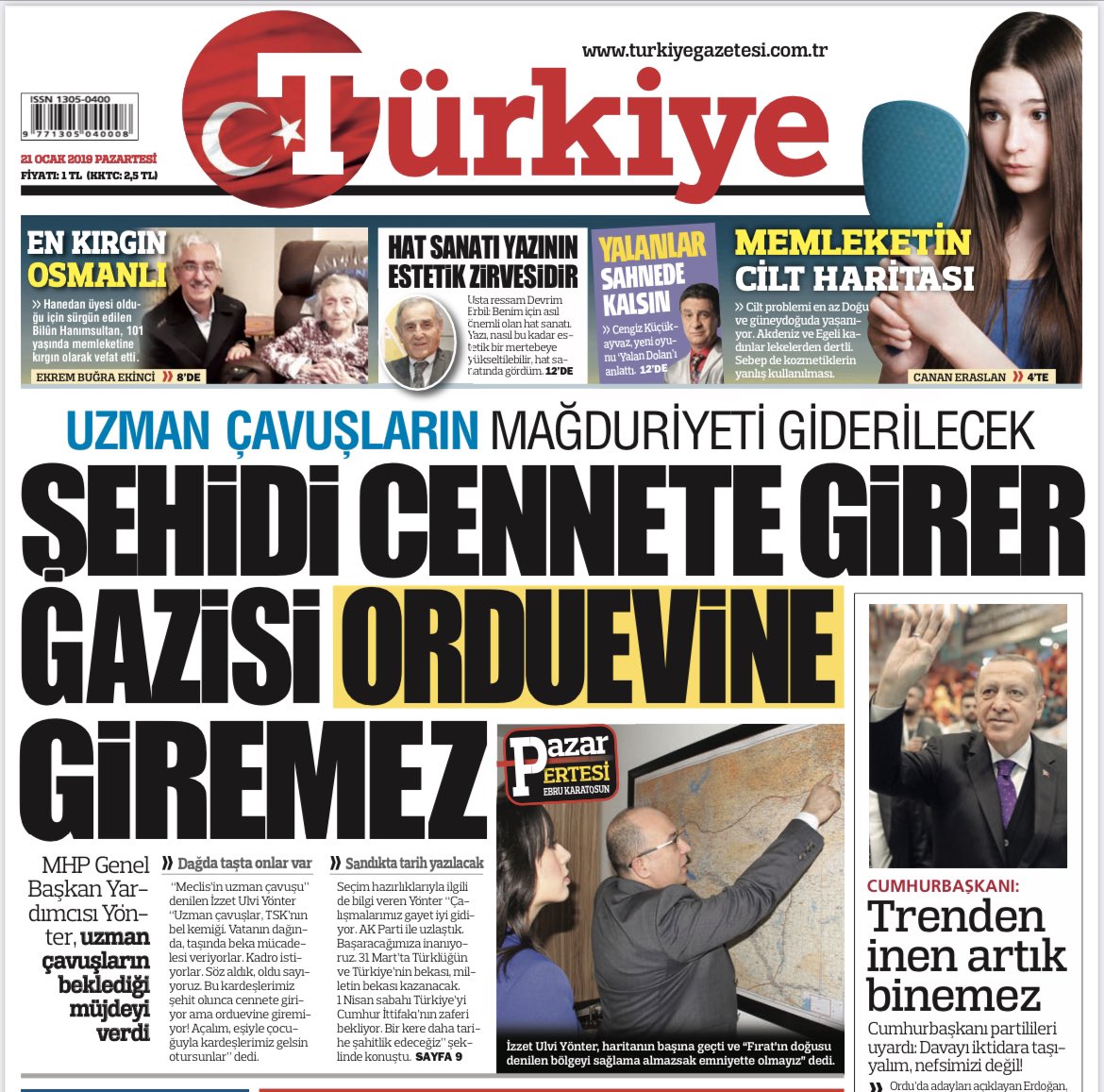 Türkiye Gazetesi Tarih:21 Ocak 2019 “UZMAN ÇAVUŞLARIN MAĞDURİYETİ GİDERİLECEK…” Ne kadar süre geçmiş❓ 3 yıl 9 ay Yani 45 ay Yani 1350 gün❗️ @turkiyegazetesi yalan yazmayacağına göre UZMAN ÇAVUŞLARA VERİLEN SÖZLER 1350 GÜNDÜR TUTULMAMIŞ❗️ #beklenengün #ŞehadetinUzmanları