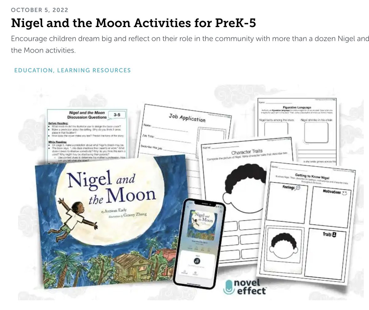 shannonmmiller's tweet photo. Next week, on October 27, we celebrate @Jumpstartkids Read for the Record with Nigel and the Moon written by Antwan Eady and illustrated by Gracey Zhang. 🌙

There are lots of amazing events, resources and fun. Even a @Novel_Effect soundscape and plans.

https://t.co/P0O7SYjPNz https://t.co/1peekitF6o