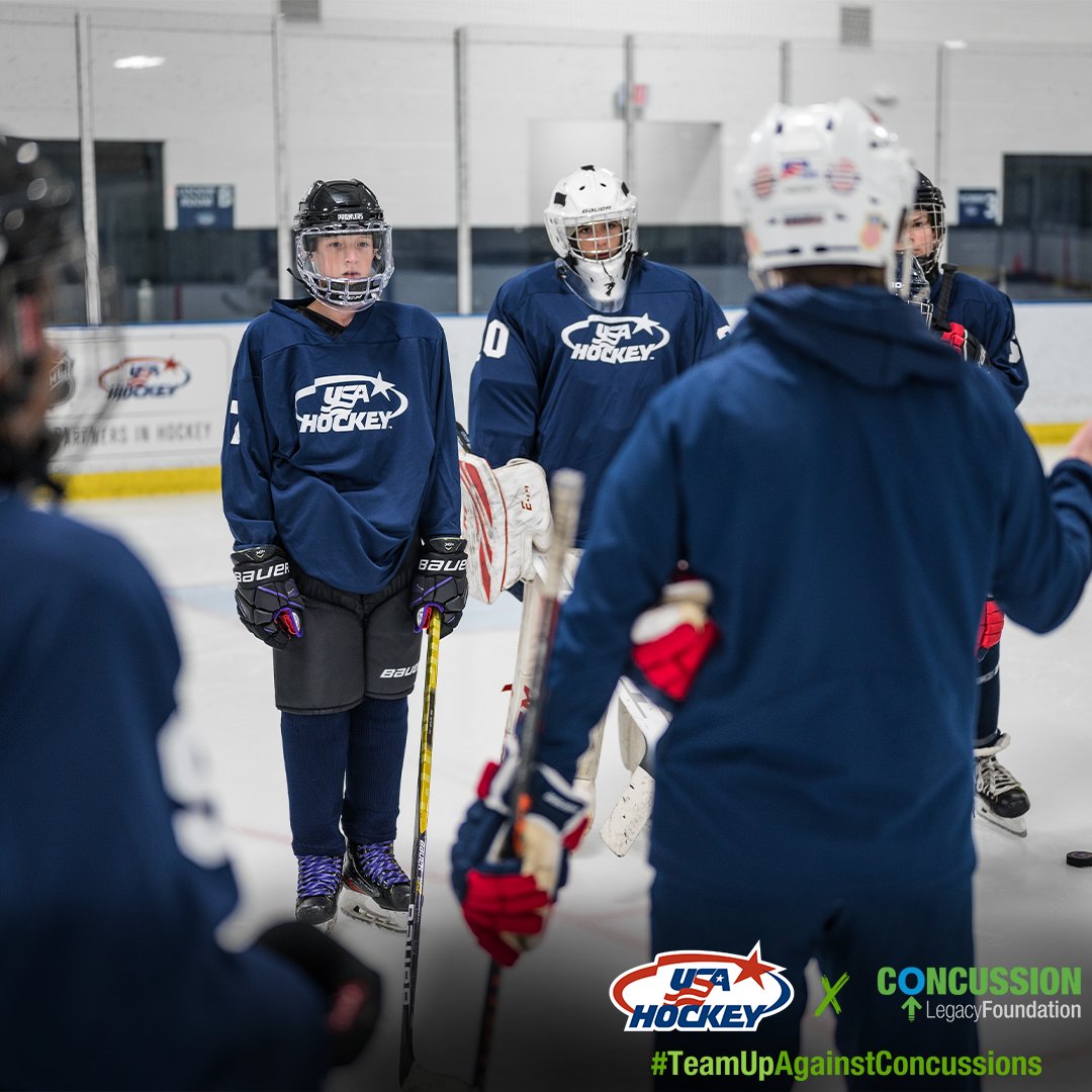 Next week, we will be partnering with @ConcussionLF for #TeamUpAgainstConcussions Week! Learn more & get involved → usahockey.com/teamupagainstc…