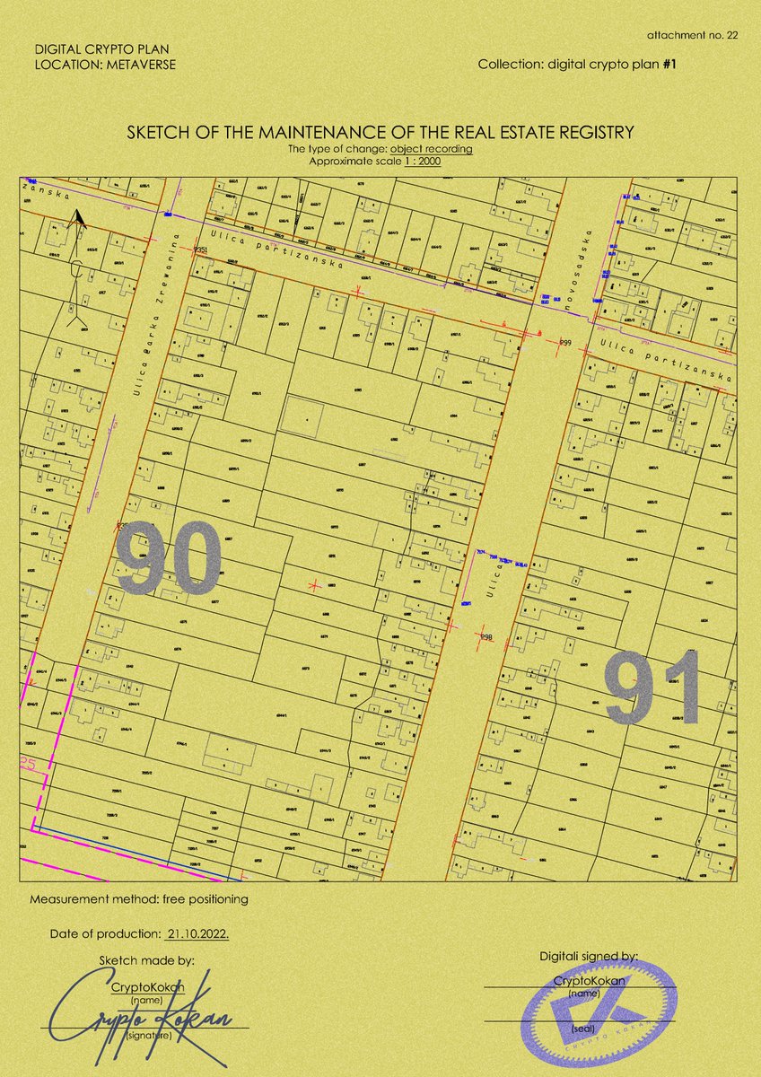 CryptoKokan's tweet photo. Collection of digital crypto plans is series of digitally copied plans of real estate registry. Every plan is digitally signed by owner and has it own signature.
Check out this collection on OpenSea https://t.co/CYRnpjQRQK via @opensea https://t.co/ASqMTqWkRg