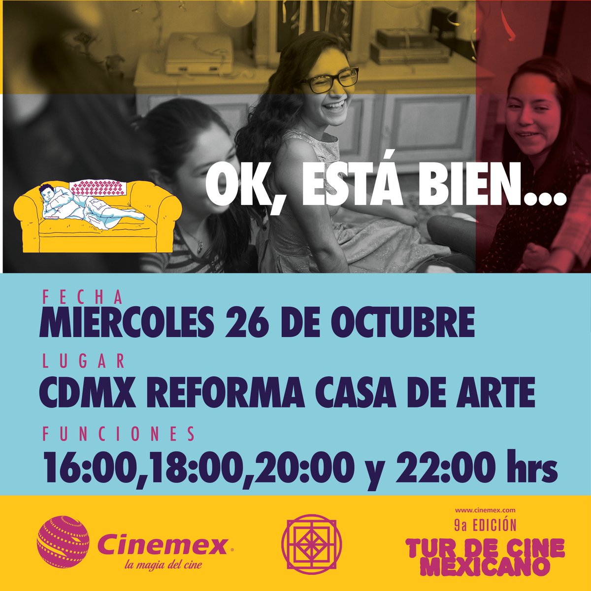 Domingo 23 y miércoles 26 de octubre en Cinemex Reforma Casa de Arte!!!