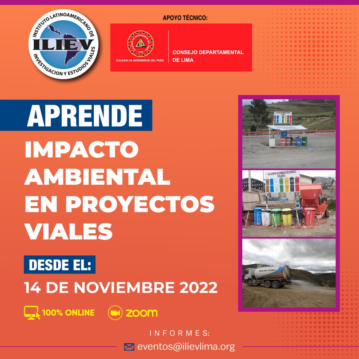ilievlima's tweet photo. ➡ Participa de nuestro curso: Impacto Ambiental en Proyectos Viales
📌Inscríbete aquí: https://t.co/YyD7lmmwUL
📨📞instituto@ilievlima.org / 📲 https://t.co/nF2zOw4oBm
#ILIEVLima #CursoVirtual #ImpactoAmbiental #ProyectosViales https://t.co/kw1GIltlHd