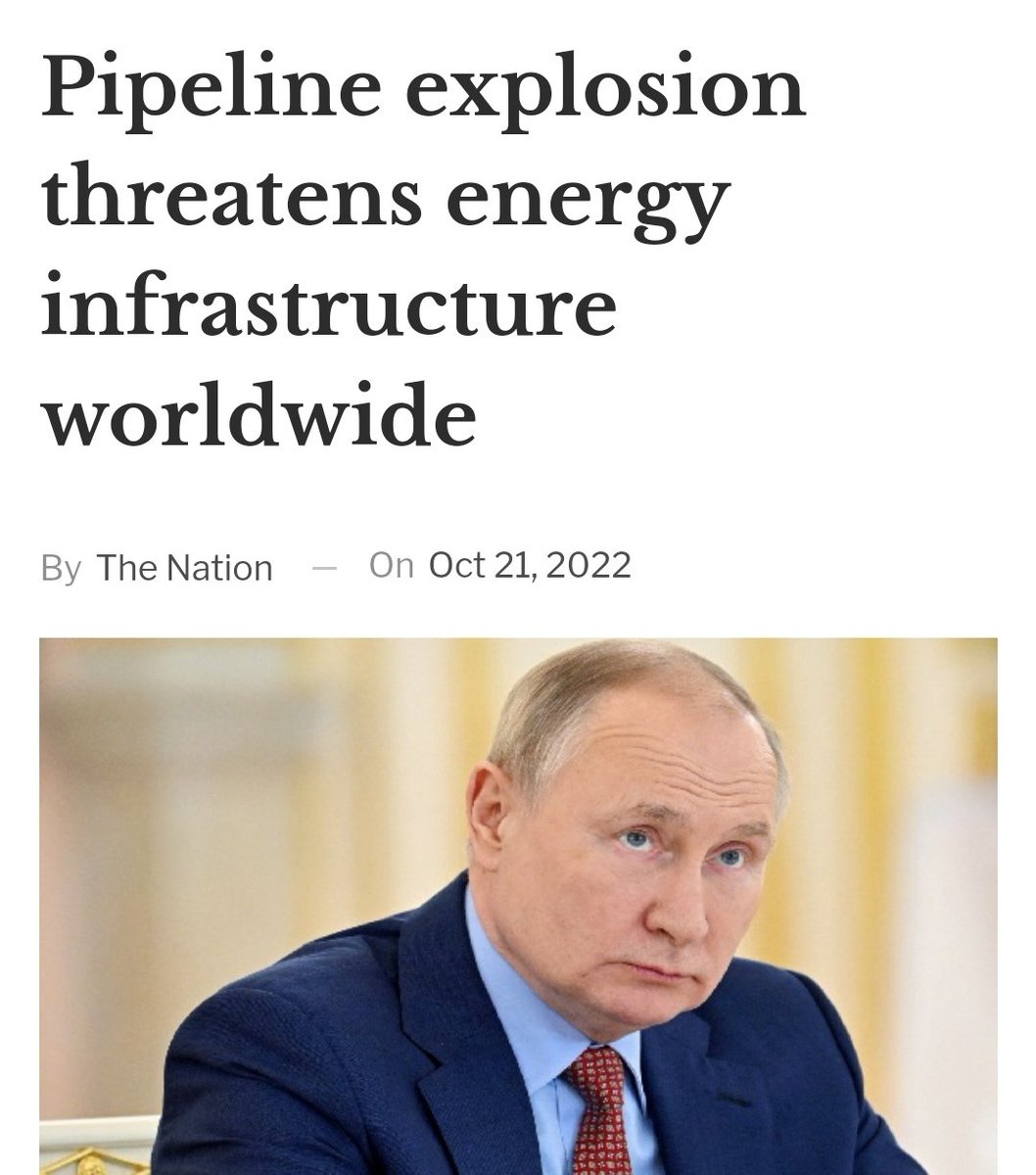 #Russian President Vladimir #Putin has said that all energy infrastructure throughout the whole world is “under threat”, following #NordStream 1 and 2 explosions. thenationonlineng.net/pipeline-explo…