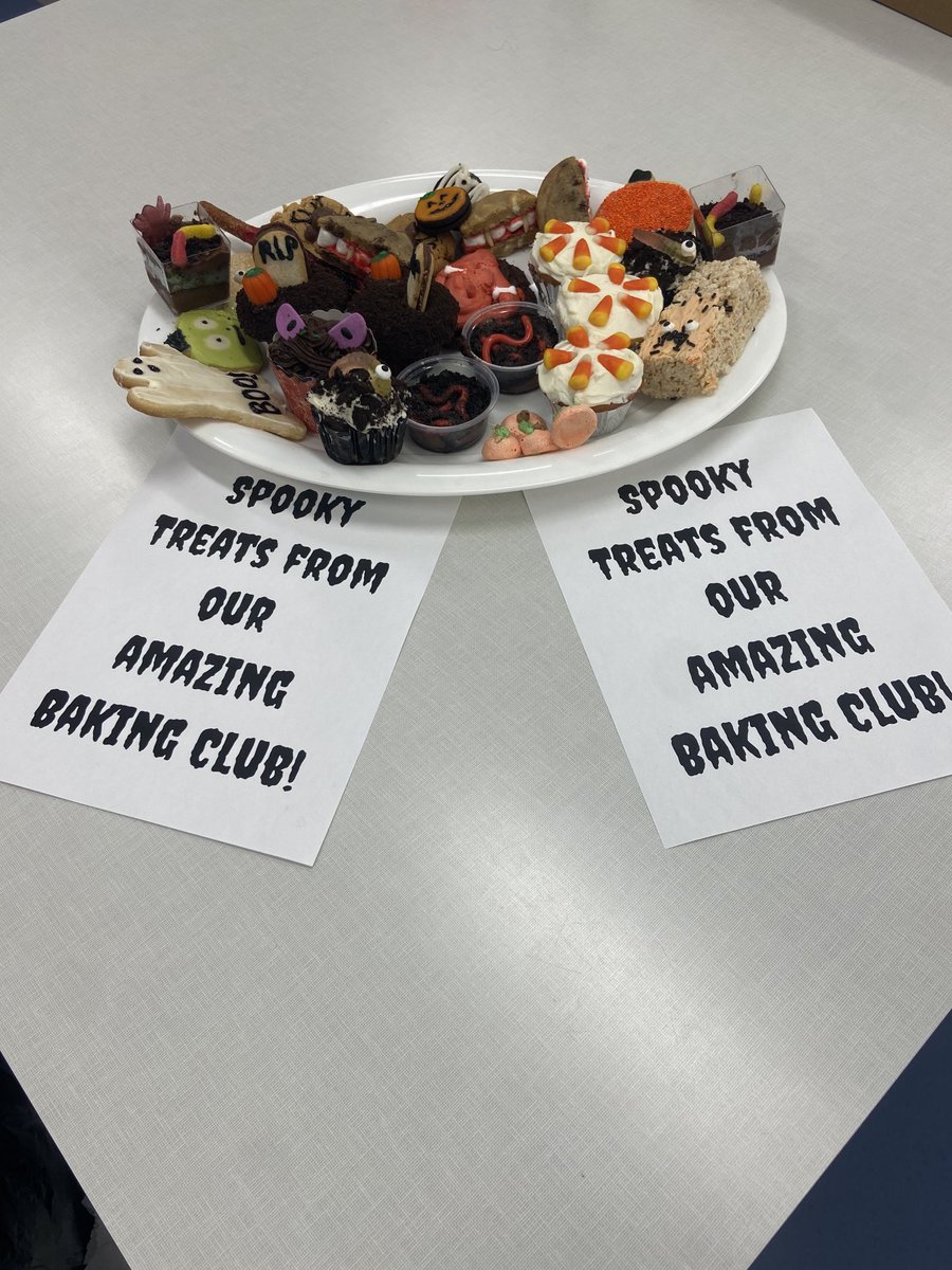 EWMS Baking Club in actions with spooky treats!