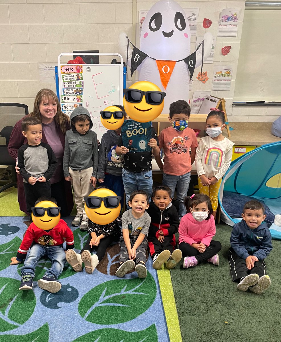 MsSuzanne_HIA's tweet photo. We’ve been boo-ed. we loved our ghost guest and the AWESOME read aloud! The Little Girl Who Lost Her Boo was so fun to read😊 #hiawathapride https://t.co/icx0ZekhJC