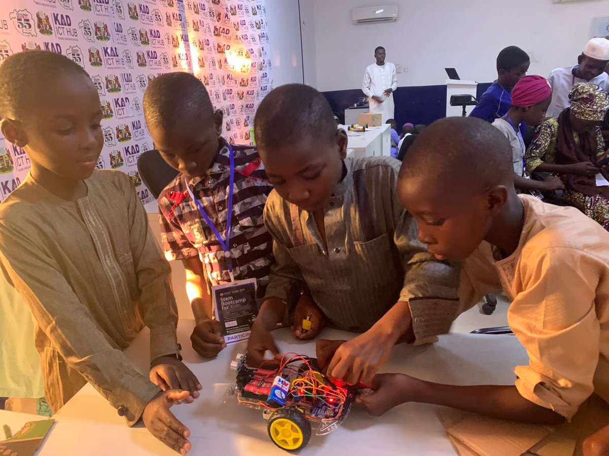 National Centre for Artificial Intelligence and Robotics sponsored STEM Bootcamp   2nd edition implemented by 3Logy and the KAD ICT HUB.
<a href="/GovKaduna/">Governor of Kaduna</a> <a href="/elrufai/">Nasir Ahmad El-Rufai</a> <a href="/ProfIsaPantami/">Prof. Isa Ali Ibrahim, CON</a> <a href="/KDSG_MBIT/">Ministry Of Business, Innovation and Technology</a> <a href="/Kaduna_MoE/">Ministry of Education</a> <a href="/InvestKaduna/">KADIPA</a> <a href="/InsideKaduna_/">Inside Kaduna</a> <a href="/ArewaTwiter/">Arewa Twittér</a>