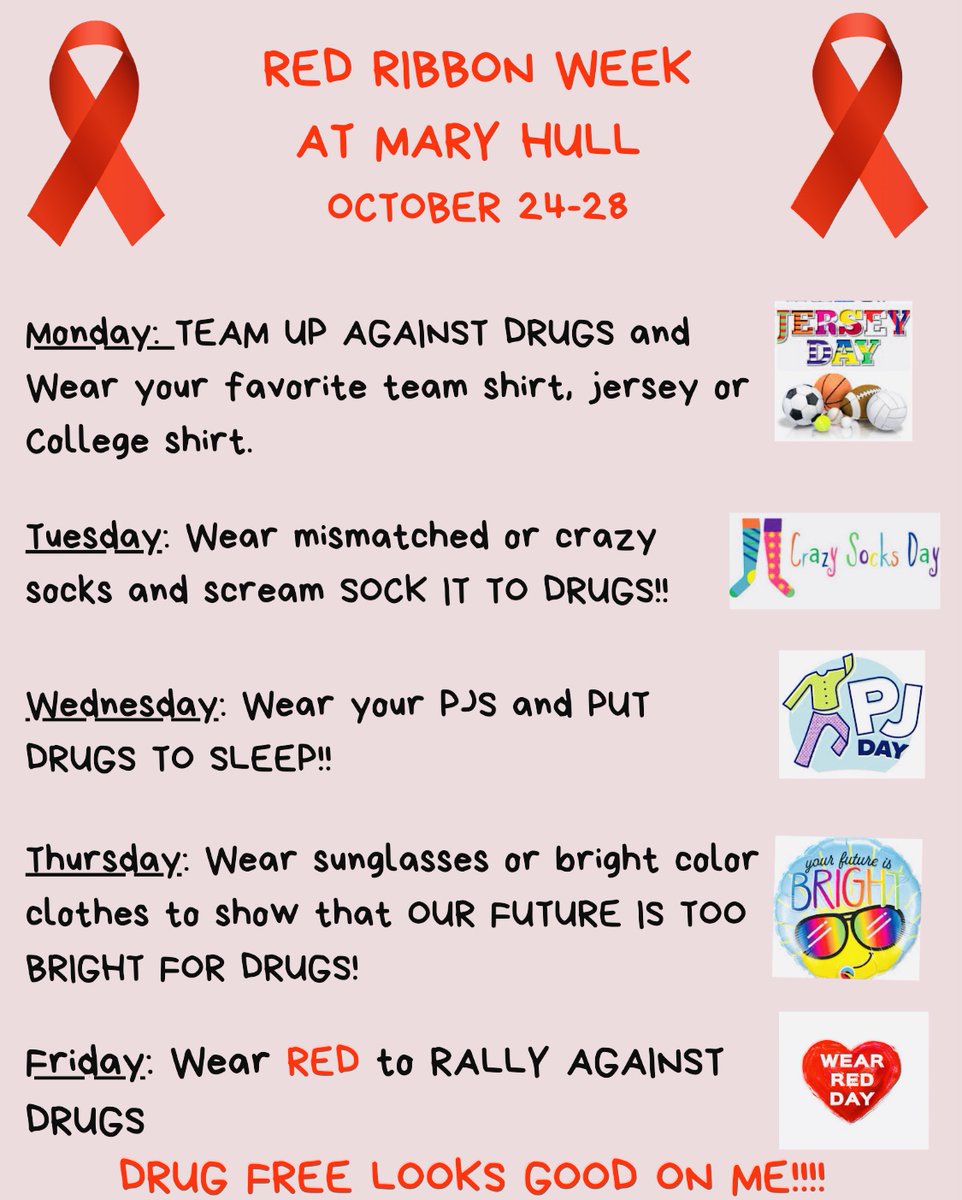 Join us next week for Red Ribbon Week…