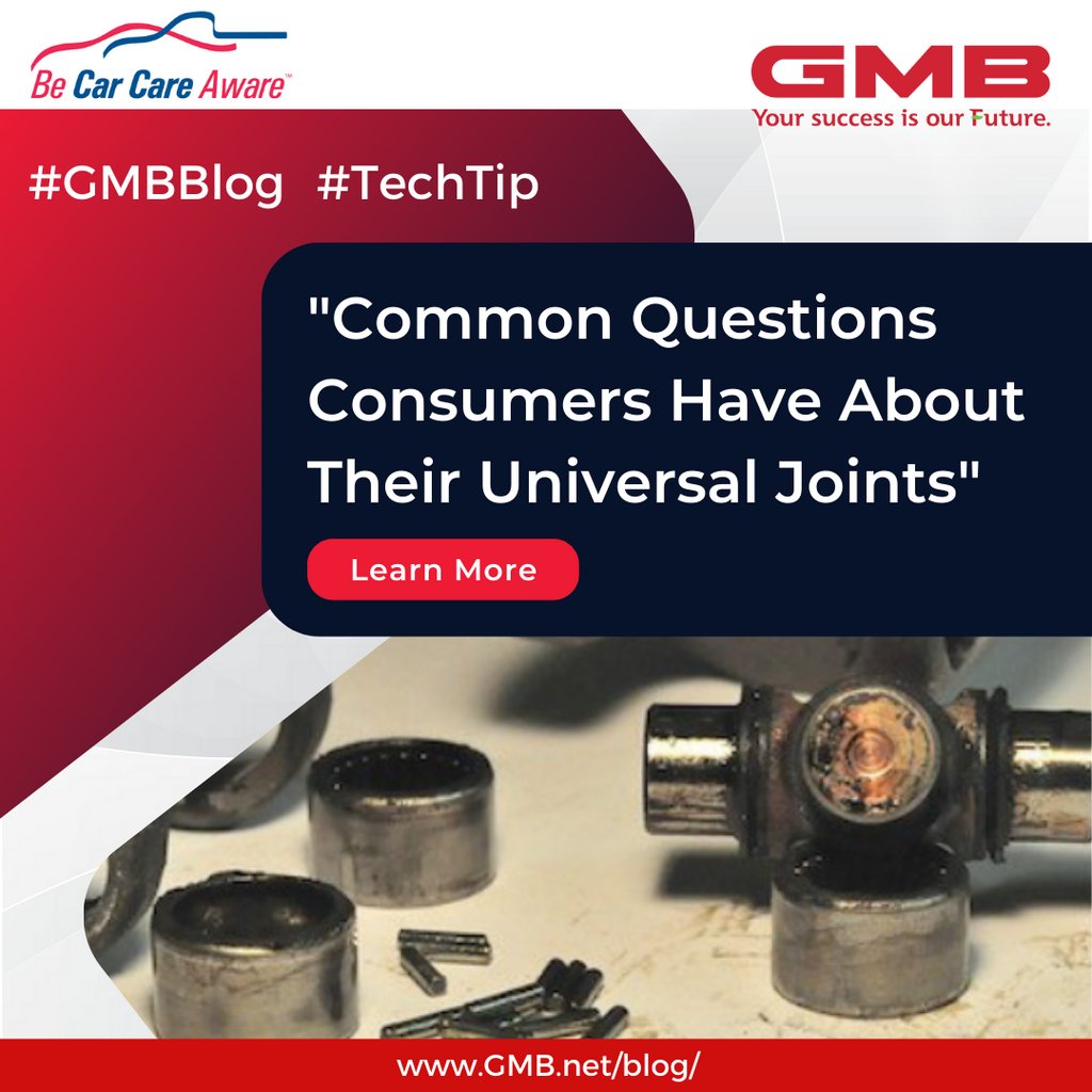 GMBNorthAmerica's tweet photo. 🛠 Universal Joint’s lifespan is partly determined by the quality of the U-Joints, the type of vehicle, and how that vehicle is used and maintained. 
🚘 As a leading brand for quality U-Joints, this blog article published by GMB will provide you the answer to the below questio… https://t.co/WHOF7yKVRB