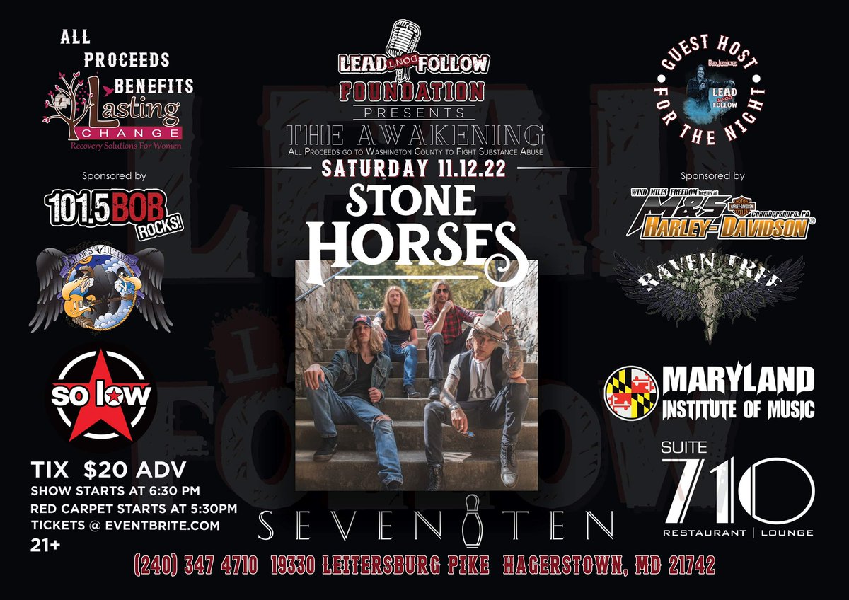 LDFFoundation's tweet image. @ATT  Love you Partner up with our "TheAwakening" Tour ! Nov 12 th @LDFFoundation  presents "The Awakening" with @STONEHORSESBand #BluesVultures ,@RavenTreeRocks #SoLow and #MarylandlnstituteofMusic  with MC @realdonjamieson  Tickets on sale Now. eventbrite.com/e/416866838937