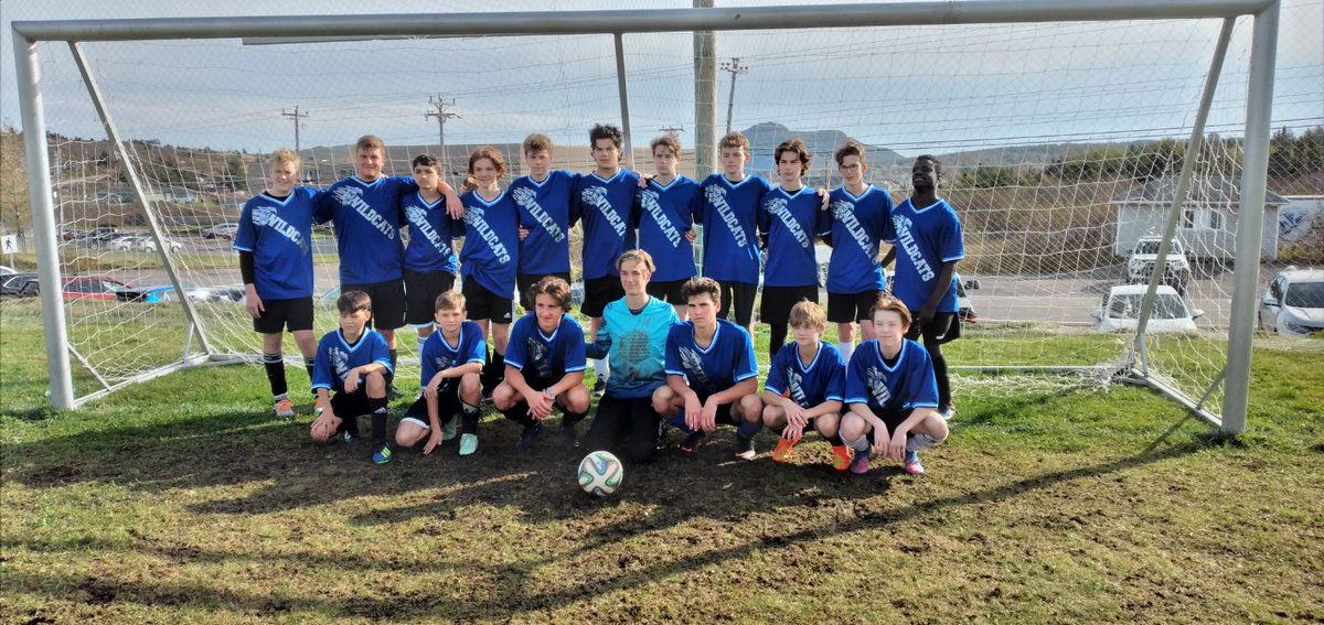 Our Wildcats are heading home from #SSNLProvincials 3A Outdoor Varsity Soccer with two ties under their belts. Congratulations Andreas Desrochers (sportsmanship) and Jack Saunders (MVP). Good soccer &amp; great fun! Thanks to teacher sponsor Julie-Ann Warford &amp; coach Jamie Tizzard.