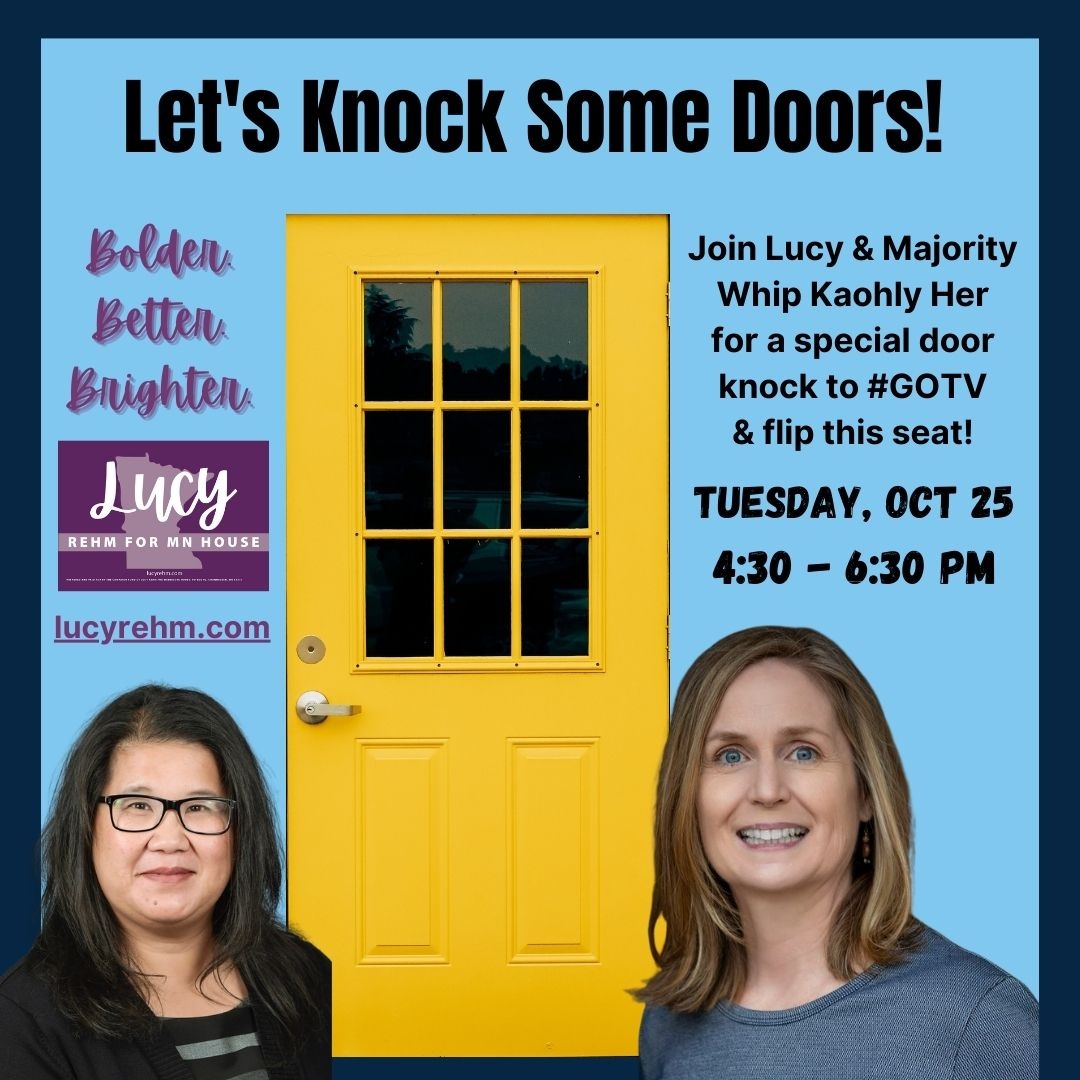 LucyRehmMN's tweet photo. Let's Get Out the Vote & flip this seat! To join the #RehmTeam & Majority Whip Kaohly Her for this event go to: https://t.co/xjr1gQNRoa
@KaohlyVangHer #GOTV #BolderBetterBrighter #LucyRehmMN #mnleg https://t.co/1nrYjJZtVN