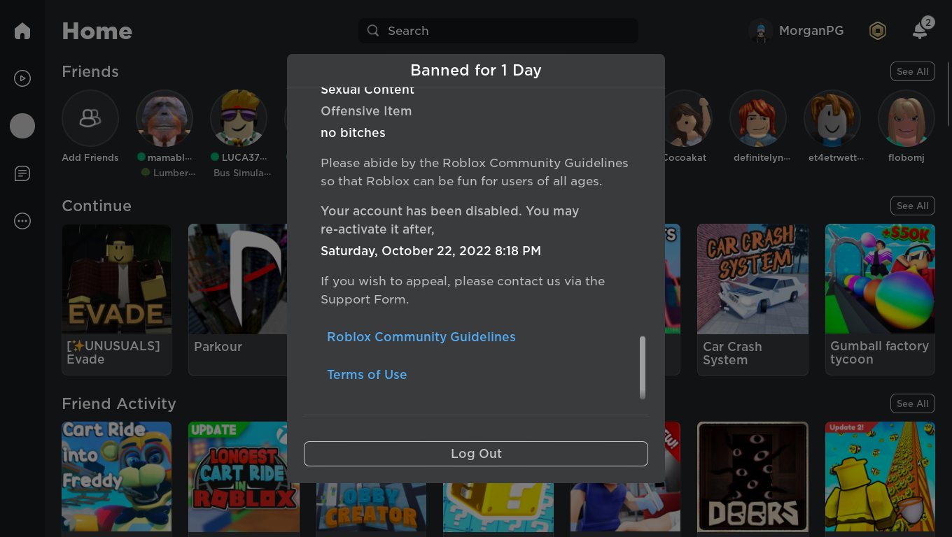 Morganpg on twitter roblox has no bitches confirmed https t co