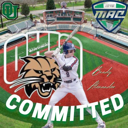 I am extremely blessed to further my baseball and academic career at Ohio University. I want to thank God, my family, coaches, teammates, and friends who all helped me along this journey. Go Bobcats!
