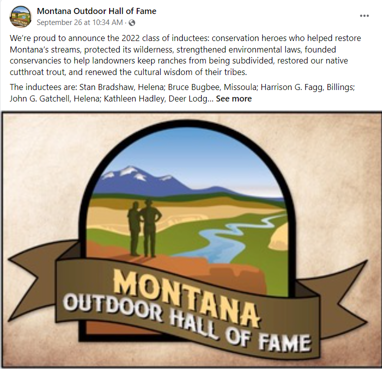 MTEIC's tweet photo. It's great to see so many MEIC members being inducted into the Montana Outdoor Hall of Fame this year. 

The Dec. 3 induction ceremony will include a conversation with Robin Tawney about helping found MEIC in 1973, a perfect lead-up to our 50th Anniversary next year. 

#mtevents https://t.co/6mtPaDxkge