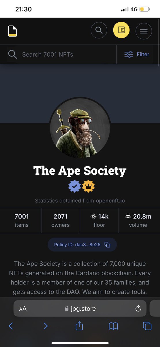 JB_CNFT's tweet photo. 14K ADA Floor for the apes🔥 #LFAPE @the_ape_society https://t.co/kaDzipNYXJ
