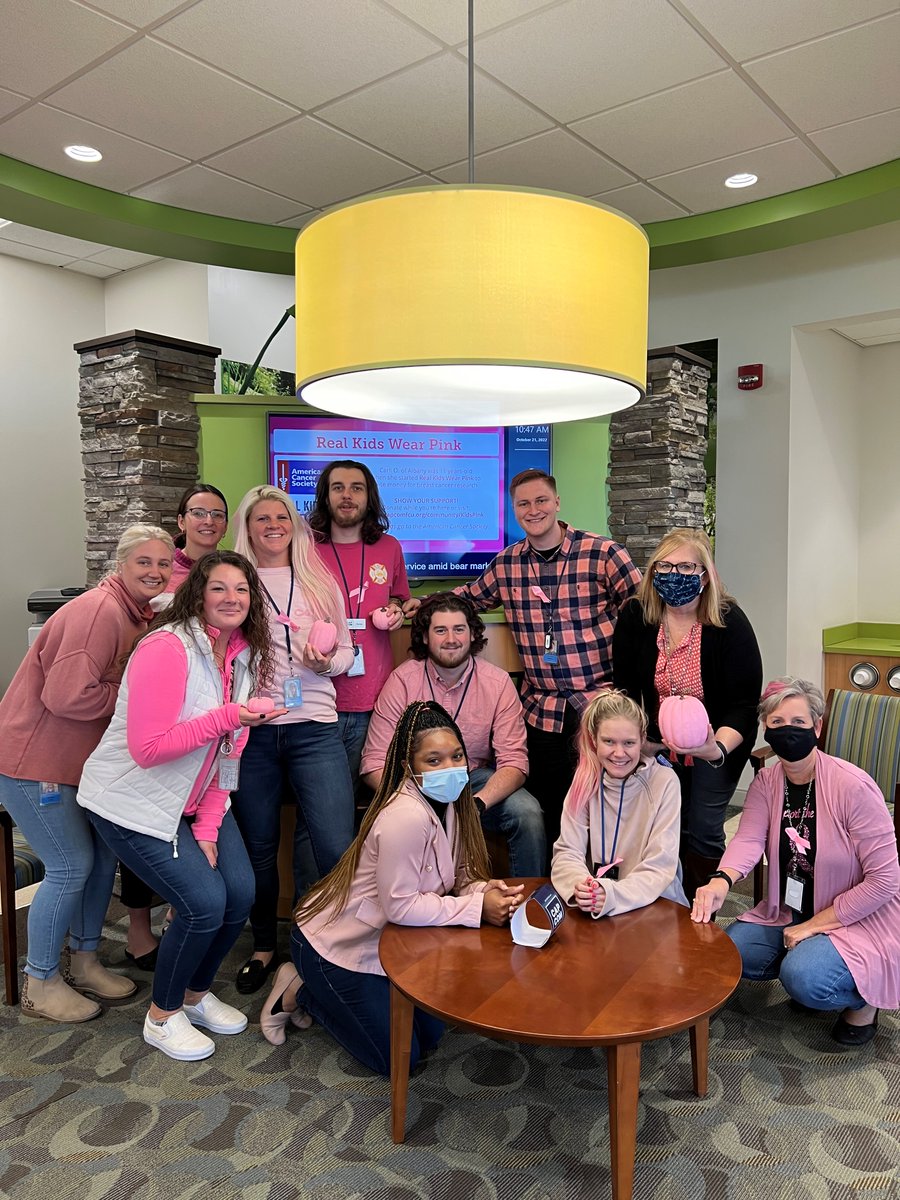 Broadviewfcu's tweet photo. Our smiling employees are decked out in pink today to support #realkidswearpink and @AmericanCancer! https://t.co/f2DKYaCigF