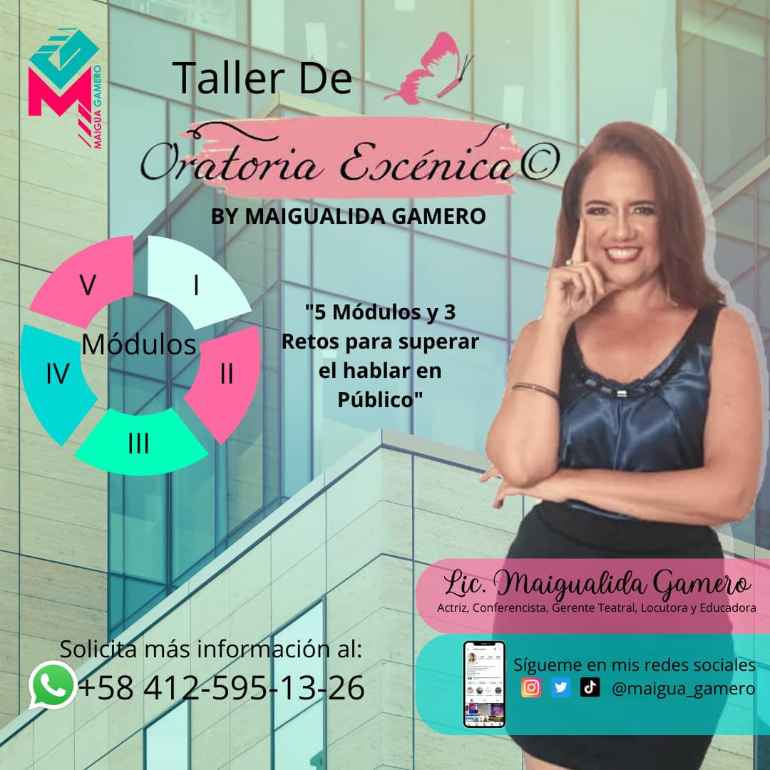 MaiguaGamero's tweet photo. Con una metodología única creada desde hace 20 años por @Maigua_Gamero  Te invitamos a nuestras modalidades de formación.
#OratoriaEscénica https://t.co/k9ftnMxKF2