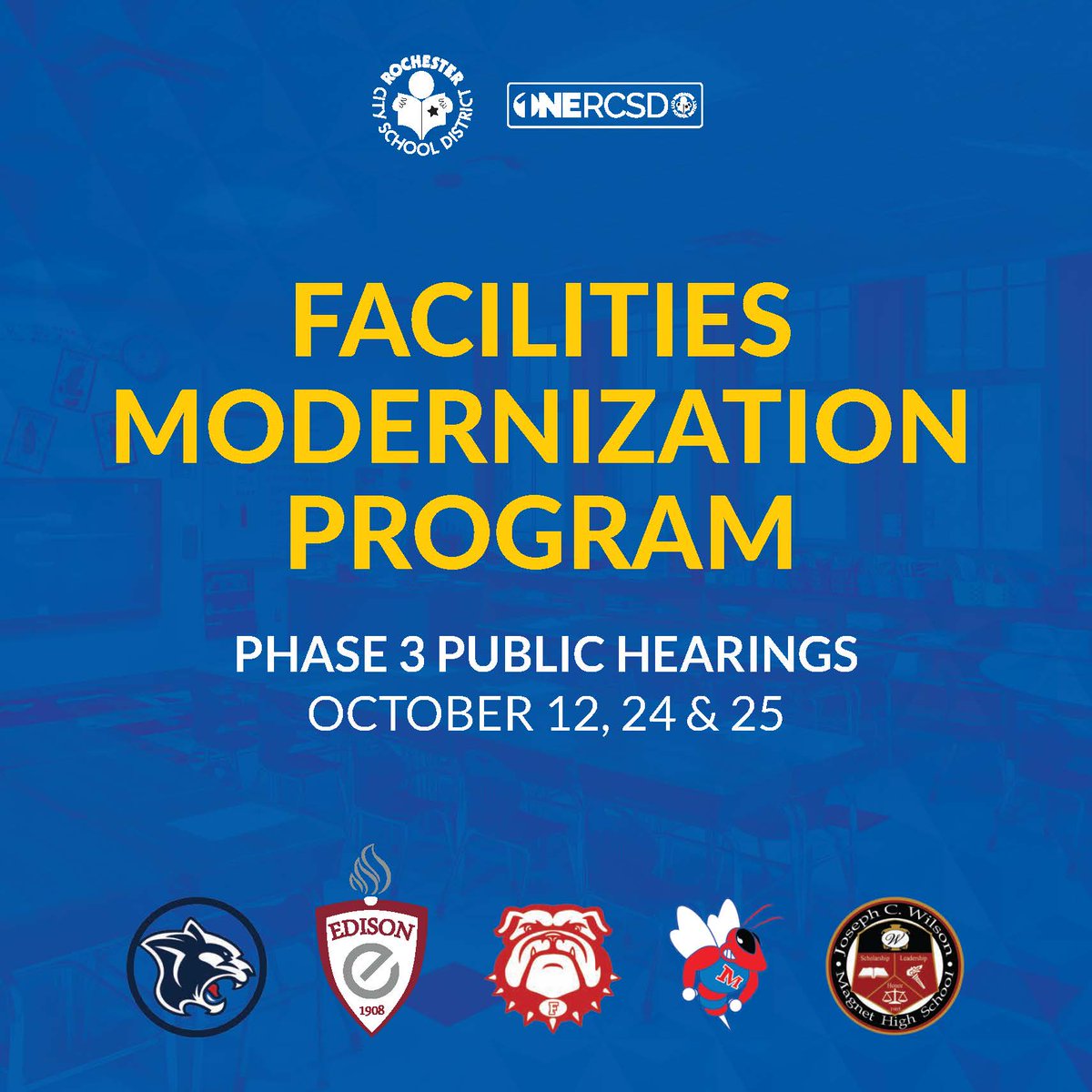 Our second Facilities Modernization Program (FMP) hearing is next week! Phase 3 of FMP is a 475 million-dollar project to provide students with modern learning facilities they can be proud to attend. Join us on October 24, 5:30 p.m., at School 34 for your voice to be heard!