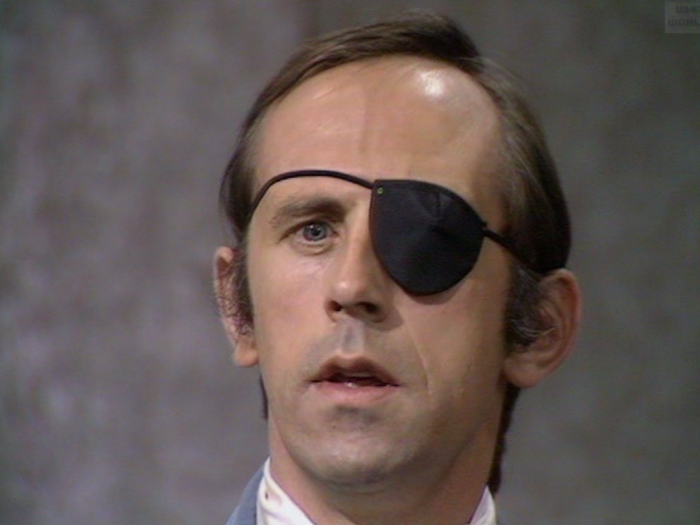 WhosThatGav's tweet image. Gabrielle wore an eye-patch because she was a big fan of Guy Crayford from the classic #DoctorWho adventure #TheAndroidInvasion. Probably. #TOTP