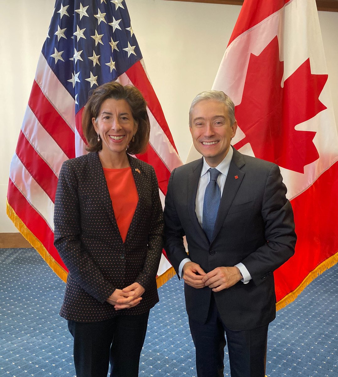 It was a pleasure to meet with Minister @FP_Champagne of #Canada today in Washington to strengthen cooperation and supply chains. 🇺🇸🇨🇦 commerce.gov/news/press-rel…