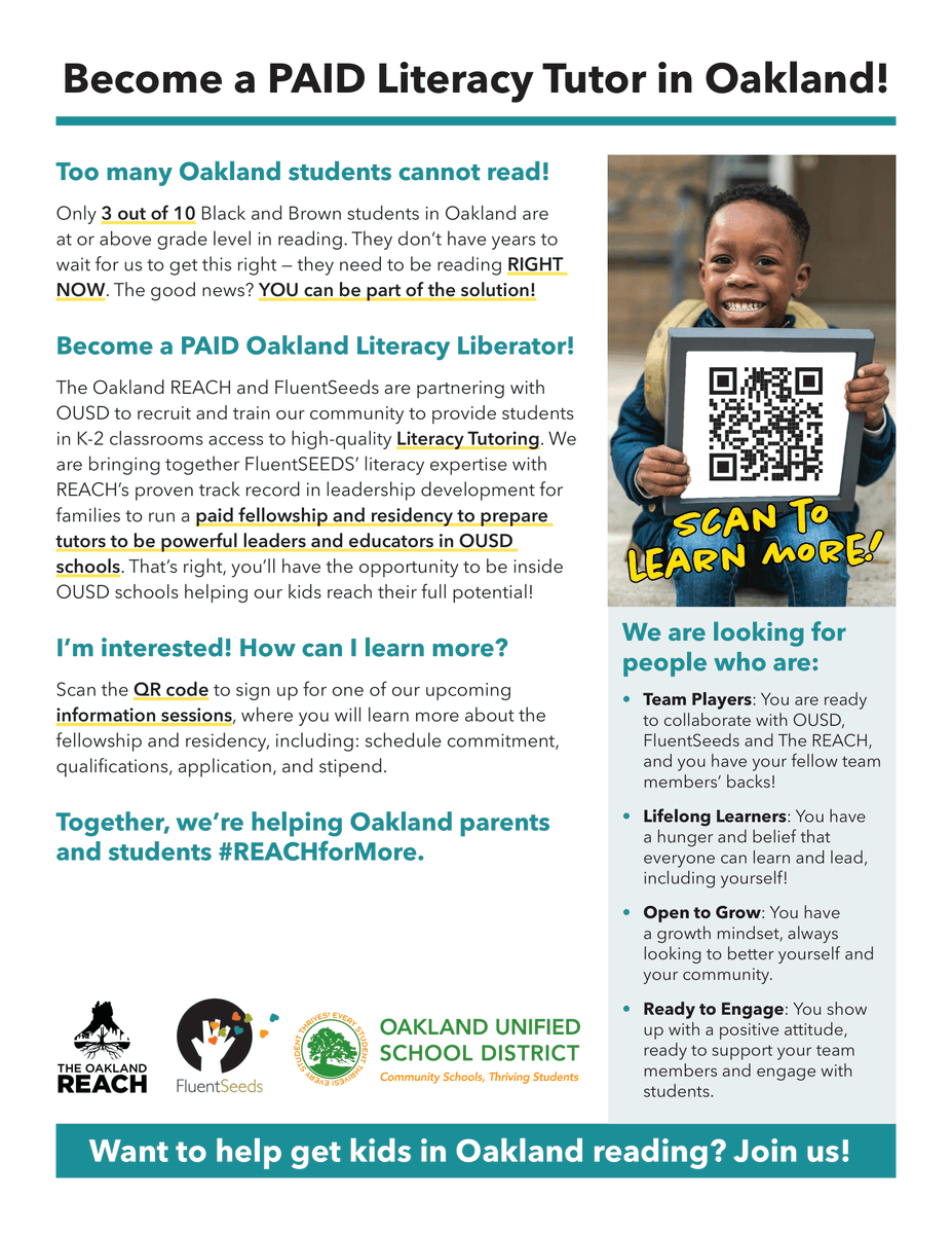LakishaYoungCEO's tweet image. The good news this Friday is that @TheOaklandREACH is out here empowering team players and lifelong learners to be part of the solution to get our babies reading. 

Take this work as an example. Wherever you are, together we can #REACHforMore.
