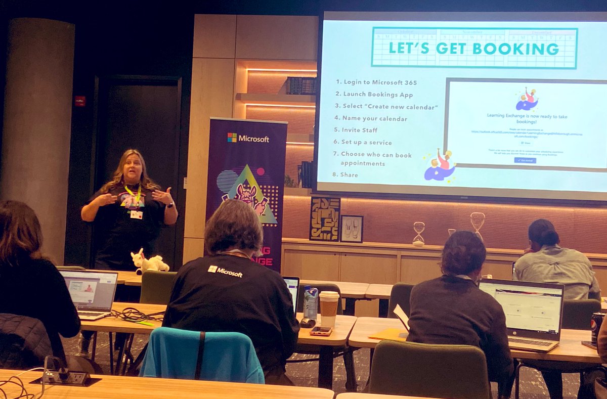 HollandEdTech's tweet photo. Way to rock it @Plugin2Learn and @ladylanguage411!

✨Loved learning how to make Teams engaging and how to launch Bookings for more collaboration with educators!✨

#TechOutHCPS https://t.co/rjyB91jWNc