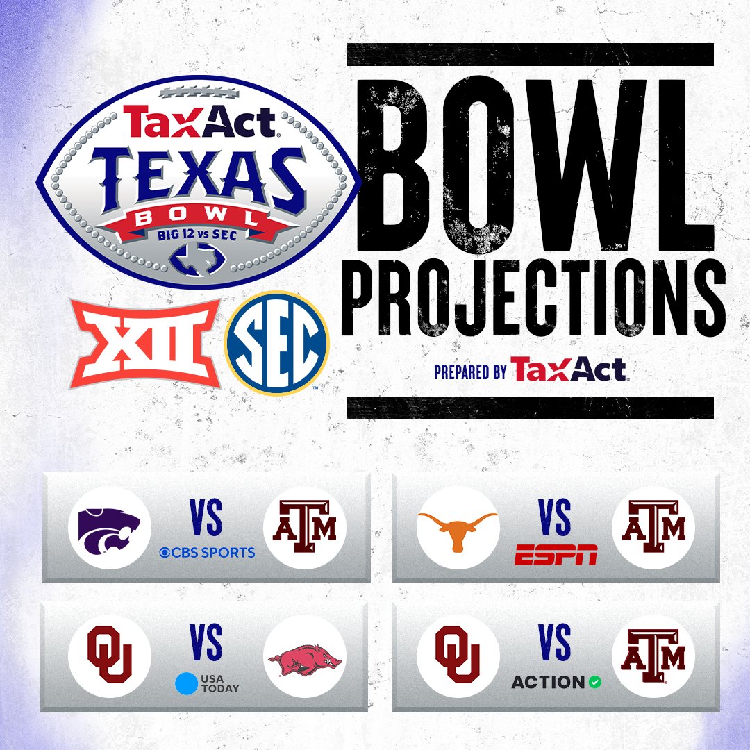 Some interesting matchups this week 🤔 Who do you think is coming to the @TaxAct #TexasBowl?