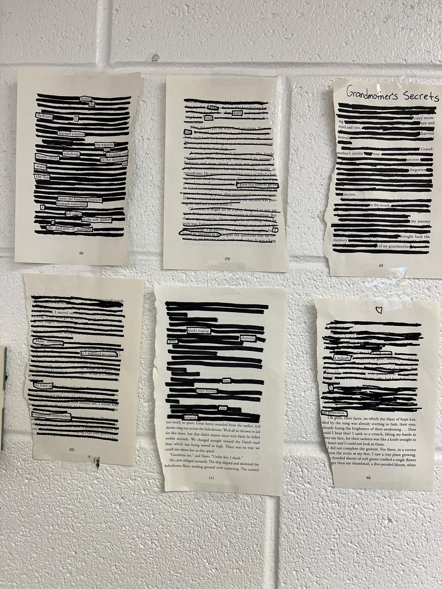 This week before school, students made black-out poems!