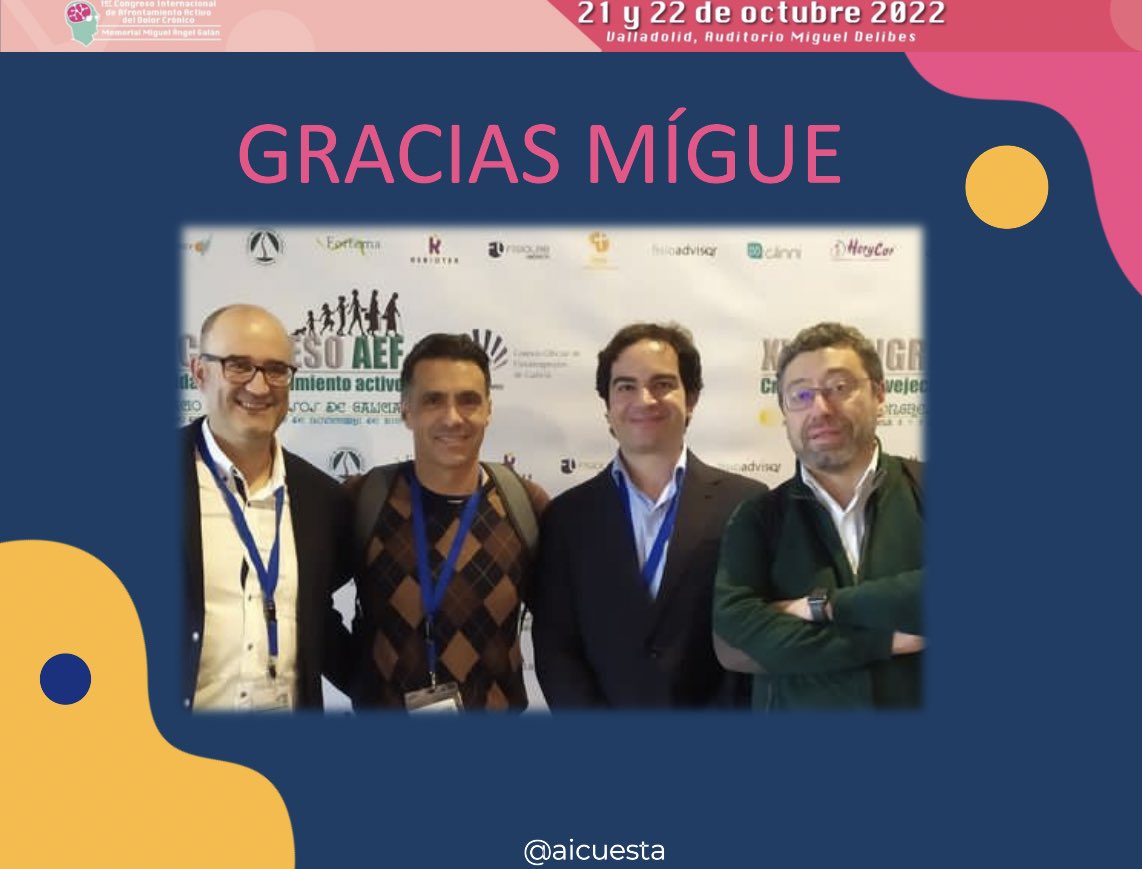 aicuesta's tweet photo. Mañana compartiré mi visión de Ejercicio Terapéutico y Dolor en #AfrontamientoActivoDolor en homenaje a @magalanm, en esta ocasión no hablaré de dosis de ejercicio, ni tipo de movimiento, para poner el acento en #EstrategiasdeValor para producir cambios con #Programas https://t.co/cTJVKBg1tg