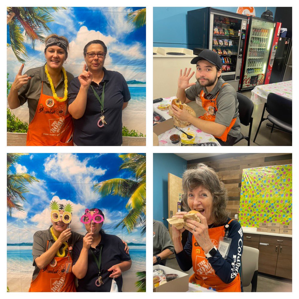 TammyLu4's tweet photo. 🌺Hawaiian luau with some good bbq!🦩 #THD1859, #CAM2022, #Cashierluncheon @TXLuisMartinez @idrissi_mary https://t.co/eQKwZGNco6