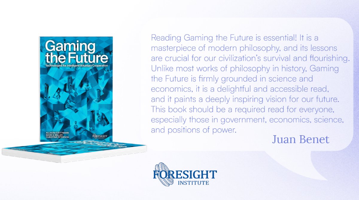 THANK YOU @juanbenet ⚡ Pre order your very own copy of Gaming The Future today, foresight.org/gaming-the-fut…