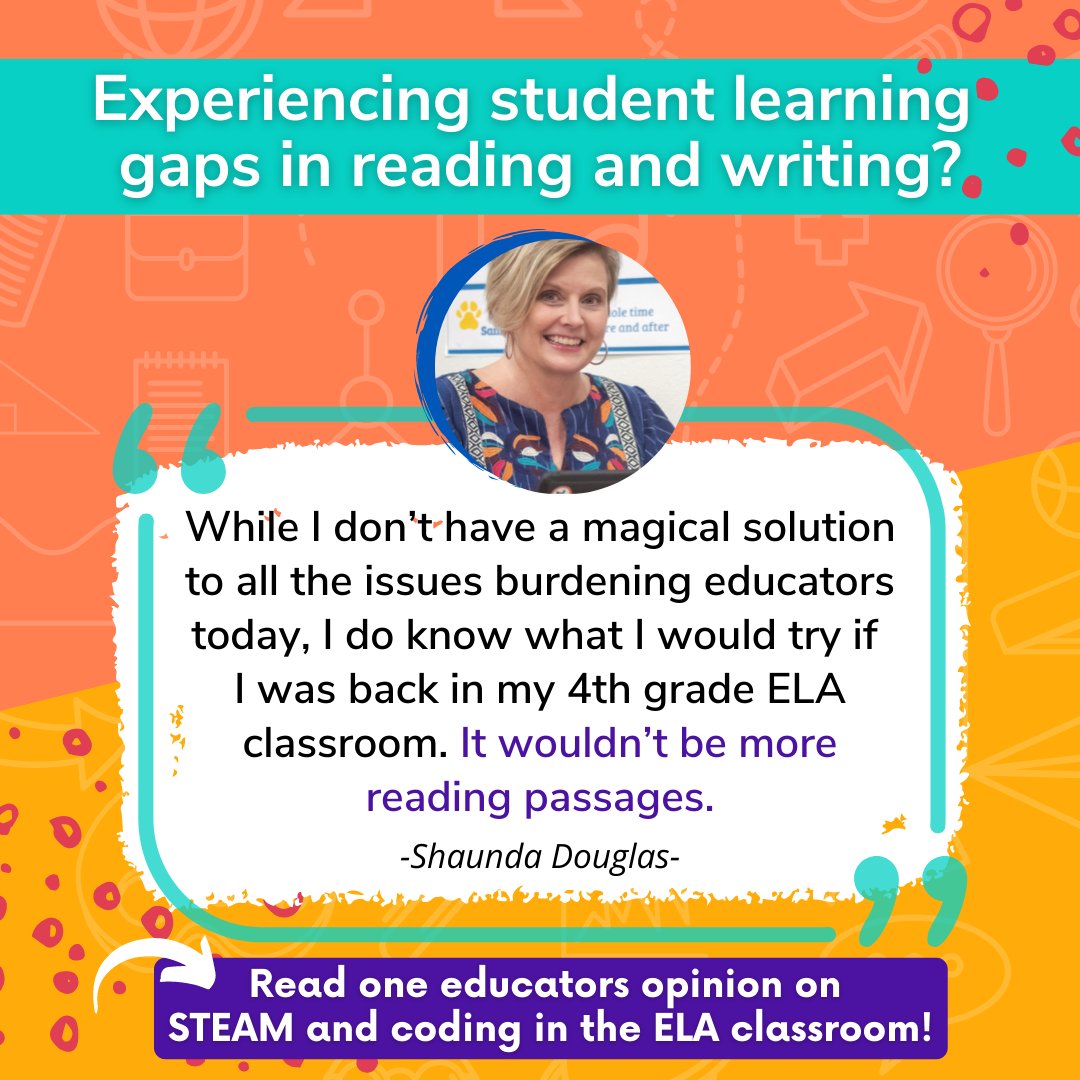 Read one former educator's opinion about reading, writing, #STEAM and #coding! 

samlabs.com/us/teaching-el…

#EduTwitter #TeacherTwitter #Innovation #STEM #CodingForKids #STEMForKids #CSForAll #EdTech #k12 #k12Education #Makers #bringingsciencetolife #steamlearning