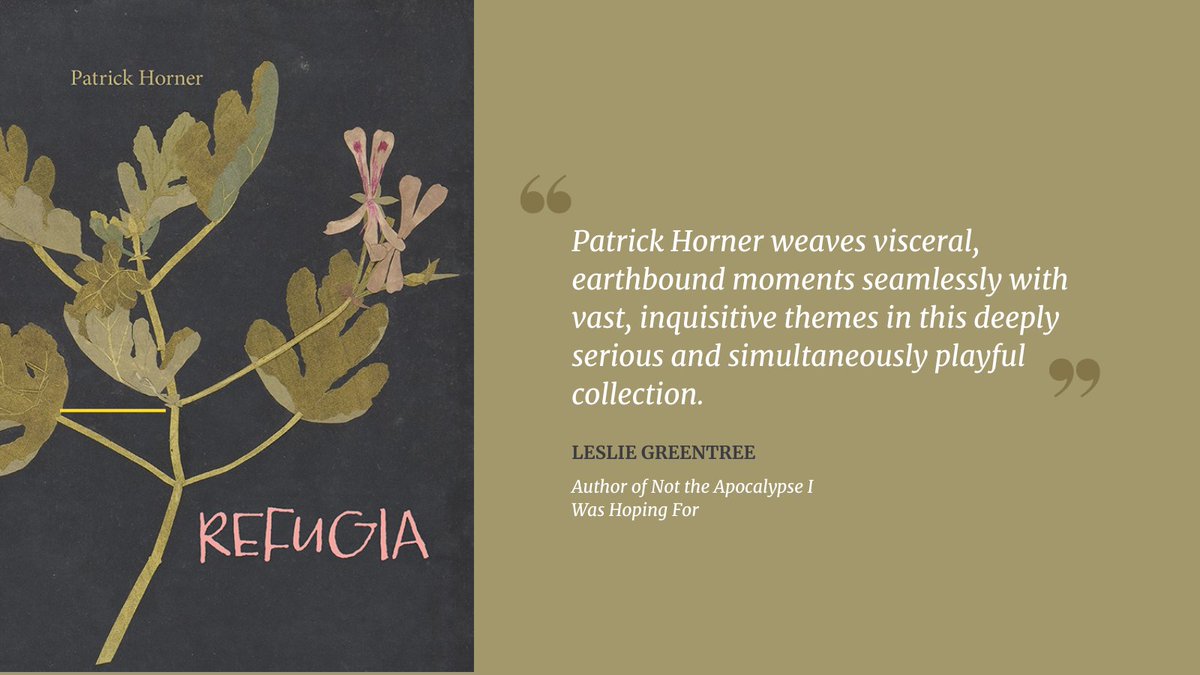 Find REFUGIA, Patrick Horner's (@onwateronground) novel-in-poems, wherever fine books are sold! ow.ly/xRKb50LaGfy