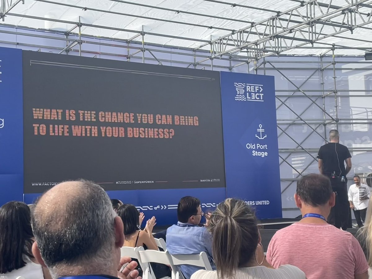AntwniaNicolaou's tweet photo. ‘You have the responsibility and the power to change the world!’
Great speech from @MartinZarian about How your brand can be your business superpower at @FestivalReflect
#reflectfest #reflectfestival #branding #brandidentity https://t.co/ikdEyW3Sf7