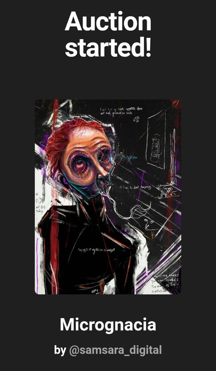 Rodolfodelaluz2's tweet image. AUCTION STARTED!! 🚀🔥

THIS ARE SO BEAUTIFUL! My amazing bro @earlywormart1 start another AUCTION from my new pieces MICROGNACIA in less than a day. Thanks you so much for connect so deeply with my art ❤🥰
.
Bid prices: 0.25 $eth
21 hours left
Link: foundation.app/@samsara_digit…
