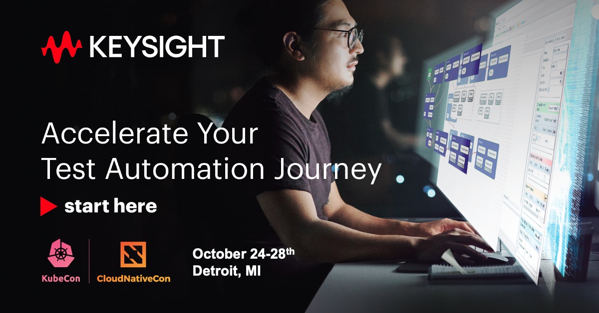 eggplantio's tweet photo. Looking forward to Kubecon? @Keysight is a Platinum Sponsor at #Kubecon this year! Come visit our booth, P3, from October 24-28 to see #Eggplant #testautomation solutions in cloud-native apps: 

Read our blog: https://t.co/Bu8XGlcBCR https://t.co/xFAWCSjYbA