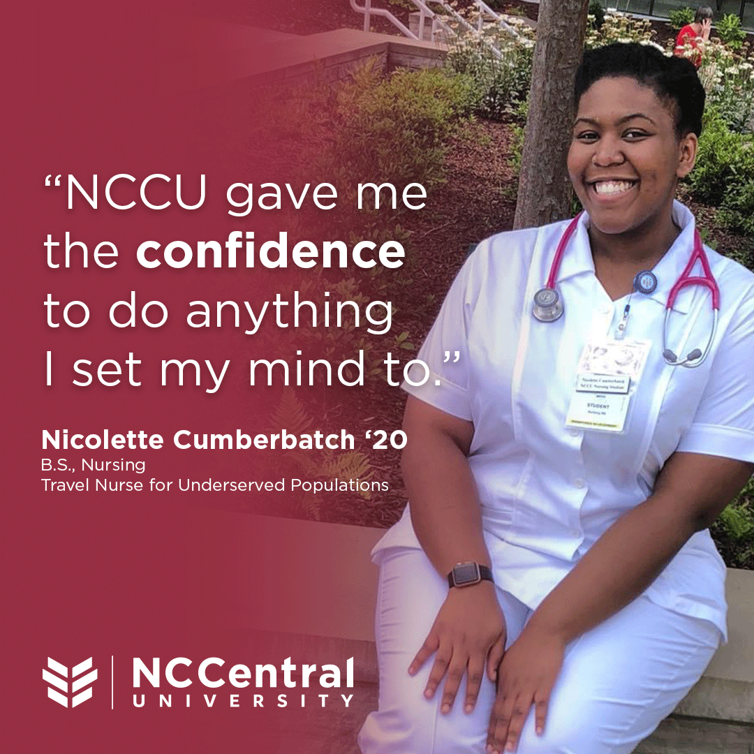 NCCU's tweet photo. Nicolette Cumberbatch ‘20 experienced resilience amidst hardship to graduate on time and earn her B.S. in Nursing from NCCU during the pandemic.  ​

Read the story today to see how it all happened.

https://t.co/ud0lWze6sH

#GraduateOnTime #EaglePromise #NCCU https://t.co/mYTlifOhQe