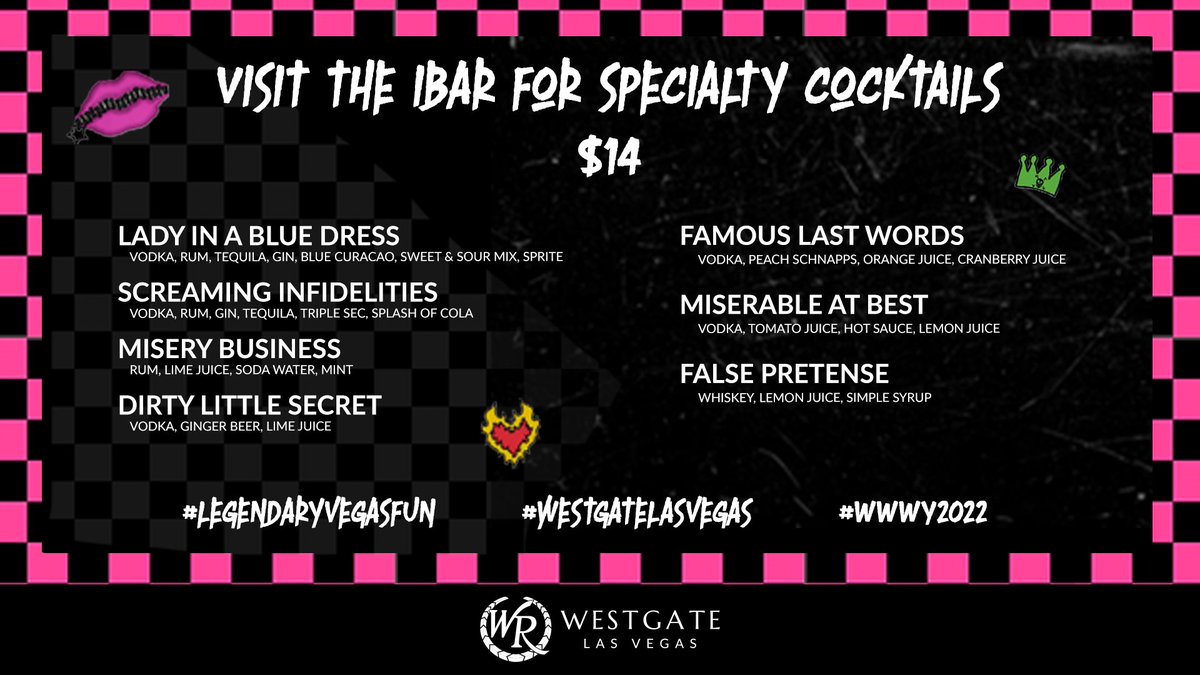 Before going to the Festival, stop by the International Bar and for a specialty cocktail 🍹 

#LegendaryVegasFun #WWWY2022