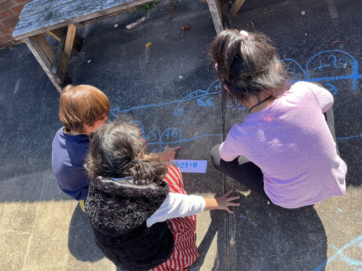 mrs_dingess's tweet photo. Today we took math outdoors as we solved addition equations using multiple strategies! @CombsCatchUp https://t.co/nEzGzPCApS