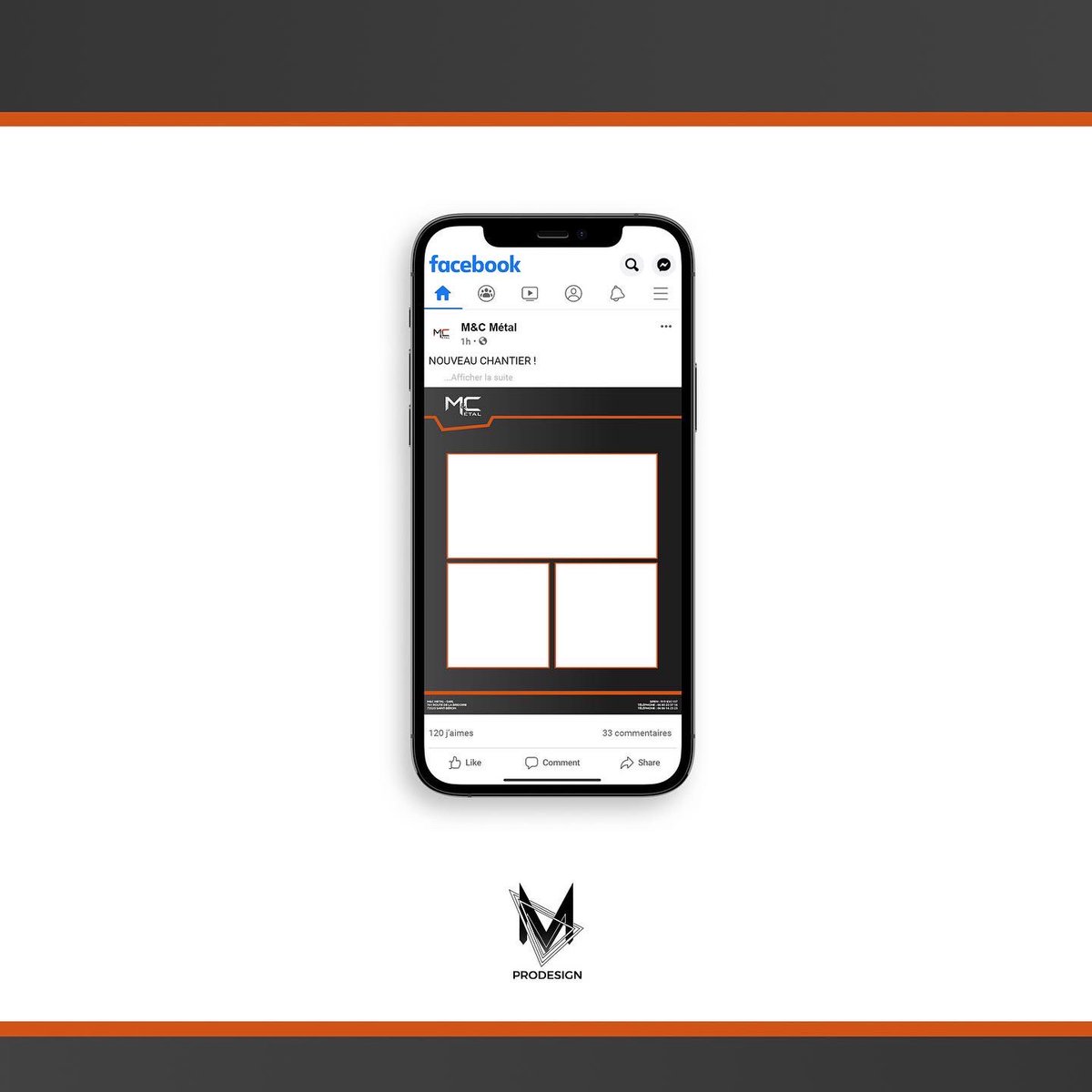 MD_Prodesign's tweet photo. [Pro]

💼 Dernières conceptions graphiques de mon projet avec M&amp;C Metal  !

✍️ J’ai réalisé pour eux l’entête de leurs factures et de leurs devis ainsi que des templates de publications pour présenter leurs chantiers sur les réseaux sociaux ! https://t.co/zh5iBSa7Tb