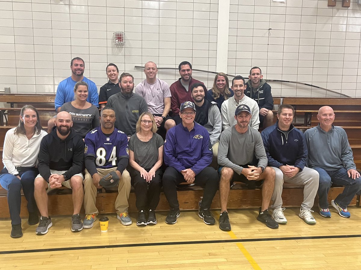 RavensCommunity's tweet photo. Today at Walkersville Middle School, Physical Education professionals from Frederick County participated in an NFL Flag football demonstration and were provided kits to implement this fun version of football into their curriculum!! 🏈💜

@FCPSMaryland https://t.co/5jDRzTHiWv