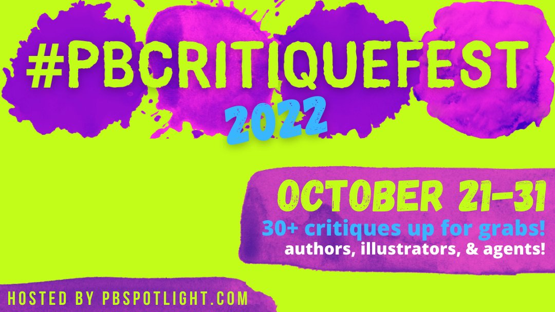 ⭐️REGISTRATION IS OPEN!⭐️

#PBCritiqueFest is HAPPENING, #kidlit fam!🤓

Authors, illustrators, &amp; agents...32 critiques are up for grabs! 📚

The festival runs today through October 31st 🥳
#amquerying
pbspotlight.com/pbcritiquefest…