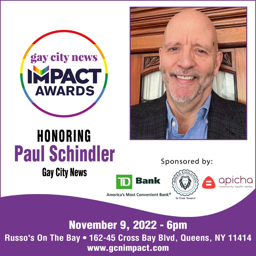 Very proud that @GayCityNews & and editor @matthewtracy honoring me @ Impact Awards Nov 9. For more information on the evening, visit schnepsmedia.com/events/gay-cit….