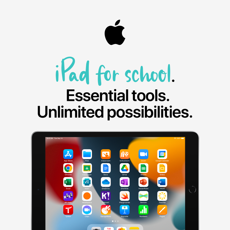 AppleEDU's tweet photo. iPad is compatible with all of the education apps your school needs, from back-to-school until final exams. 📚