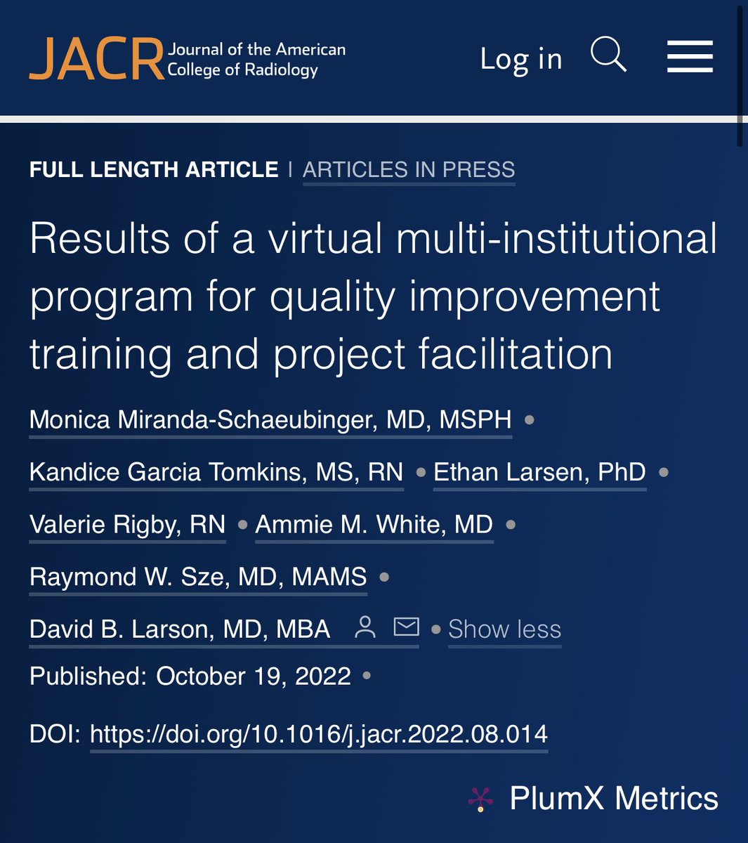 All the buzz at #ACRQS22

What makes a successful virtual QI program? 

Using methods that focus on…
✅ Leadership
✅ Resources
✅ Method
✅ Execution
✅ Cultural Awareness

jacr.org/article/S1546-…