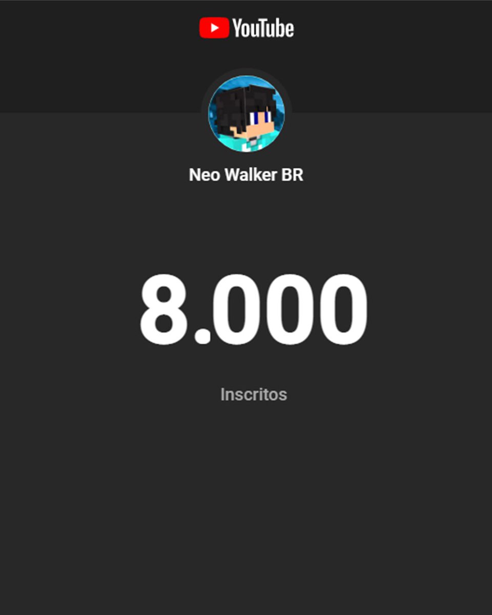 NeoWalkerBR's tweet photo. Já somos 8k, muito obrigado a todos! ❤️🎉 https://t.co/QfpN4TJMG9