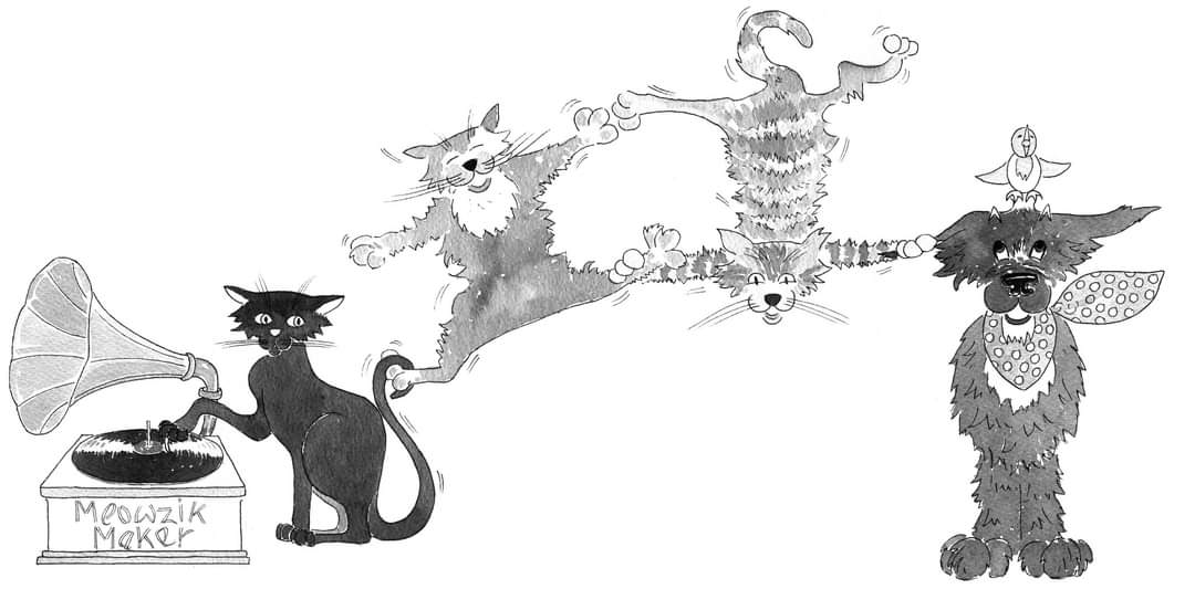 BadgerMutt's tweet photo. Have a badgical magical weekend everyone, love Badger x

Here's me with the Alley Cats and their famous Meowzik Maker! 
From my book The Barking Boogie.
Woohoooooooooooooo!
https://t.co/ZlVSnFJL88  #ChildrensBooks #booksforkids #kidlit  #catsandogs #music #fun 
#weekendvibes https://t.co/qelI47xDIy