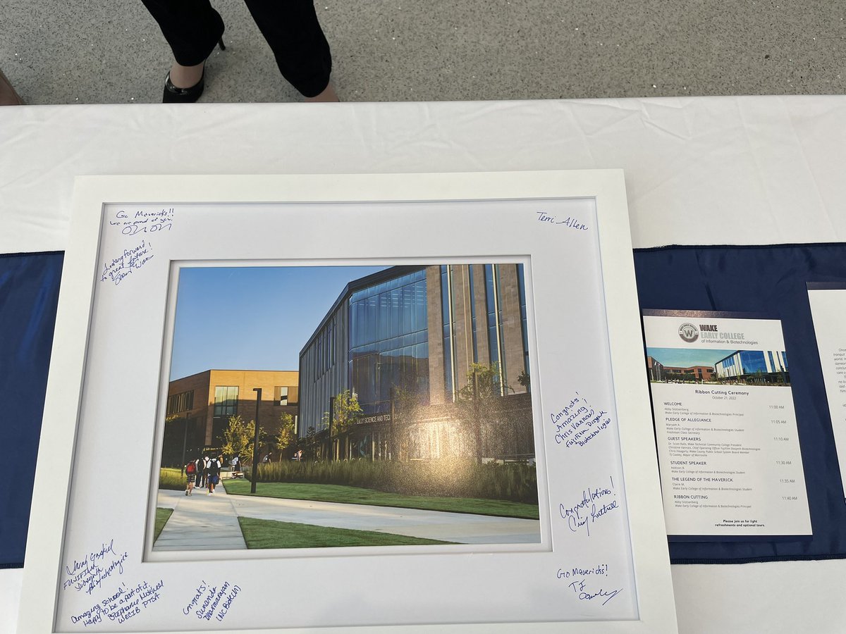 On behalf of our families it was my honor to welcome @WECInfoBioTech , our first <a href="/WCPSS/">Wake County Public School System</a> High School in <a href="/Morrisville_NC/">Morrisville, NC</a> 📚 Huge thanks to <a href="/WCPSS/">Wake County Public School System</a> , <a href="/waketechcc/">Wake Tech</a> , our exemplary staff, and past and present elected officials who never gave up on this dream! #GoMavericks