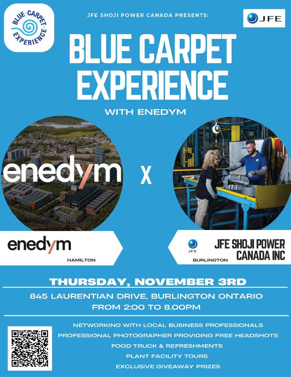Excited to partner with <a href="/jfeshojipowerca/">JFE Shoji Power Canada Inc.</a> on changing how the world moves. Come and visit us at JFE's Blue Carpet Experience, November 3. 

Register (for free) here: 
lnkd.in/g_tK23jE