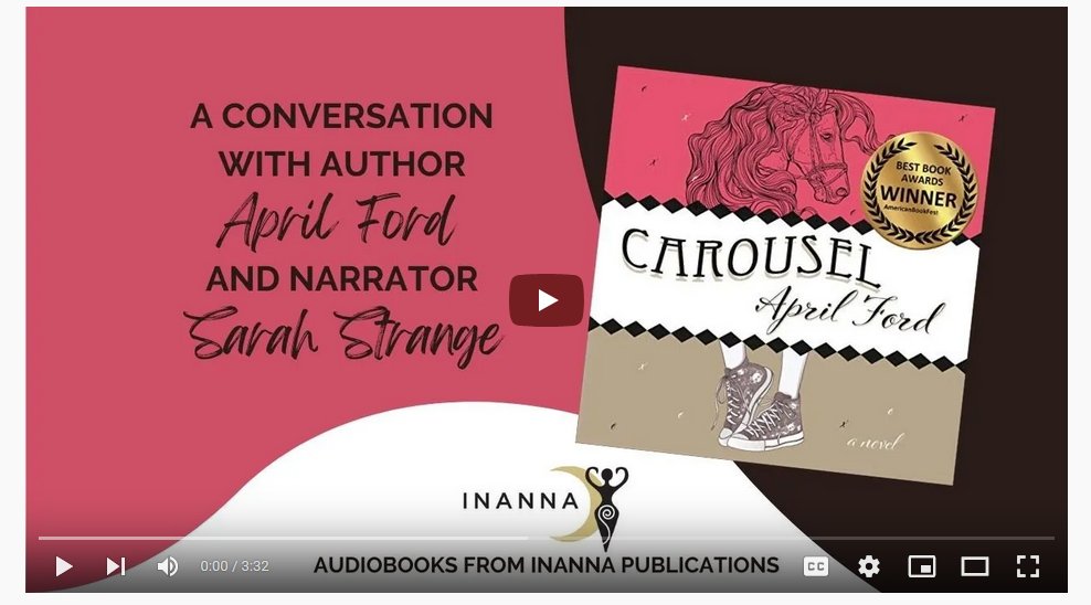 InannaPub's tweet photo. #ICYMI Watch! A fantastic conversation with #author #AprilFord and "Carousel" #audiobook #narrator @srsloaf! 'An arch and darkly comic look into obsession, marriage, and family trauma' https://t.co/3if1O1ijYJ #FemLitCan #FeministFiction #LGBTQ+ #CanLit #Montreal #LaRonde #books https://t.co/mZJUgN2KVx